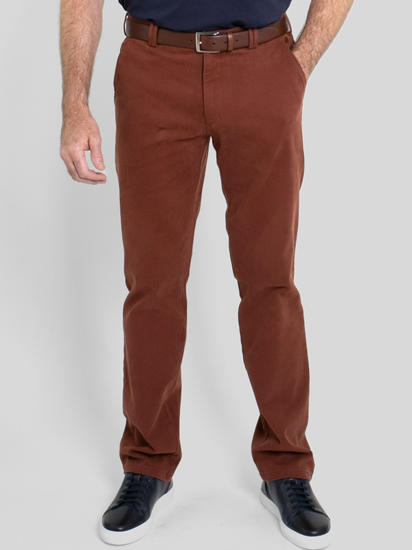 Meyer Rio Twill Chino in Brick for Men