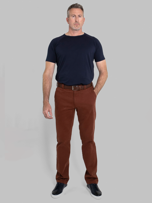 Meyer Rio Twill Chino in Brick for Men