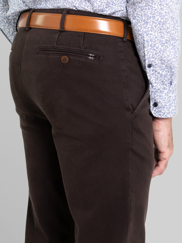 Meyer Rio Twill Chino in Chocolate for Men