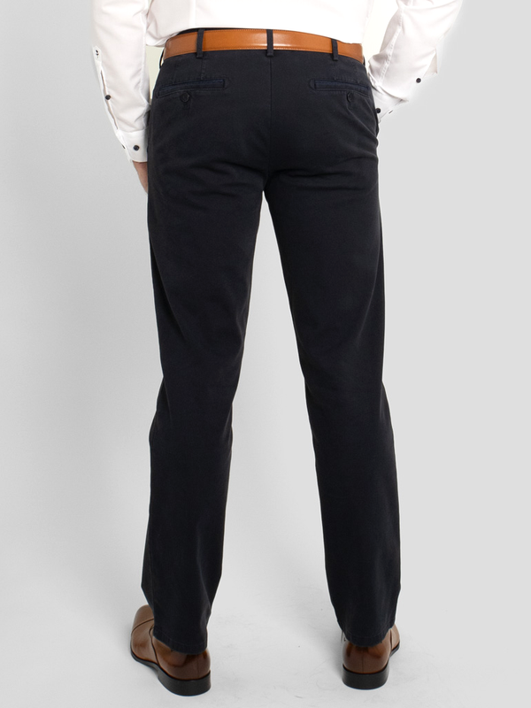 Meyer Roma Textured Trim Chino in Navy