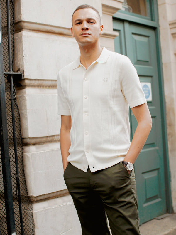 Button through knitted polo sale