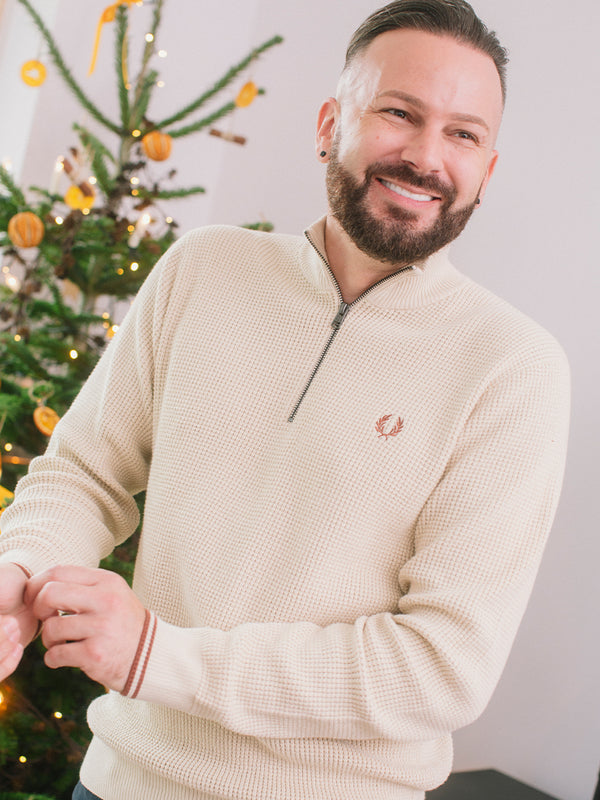 Fred Perry Waffle Stitch 1/4 Zip Jumper