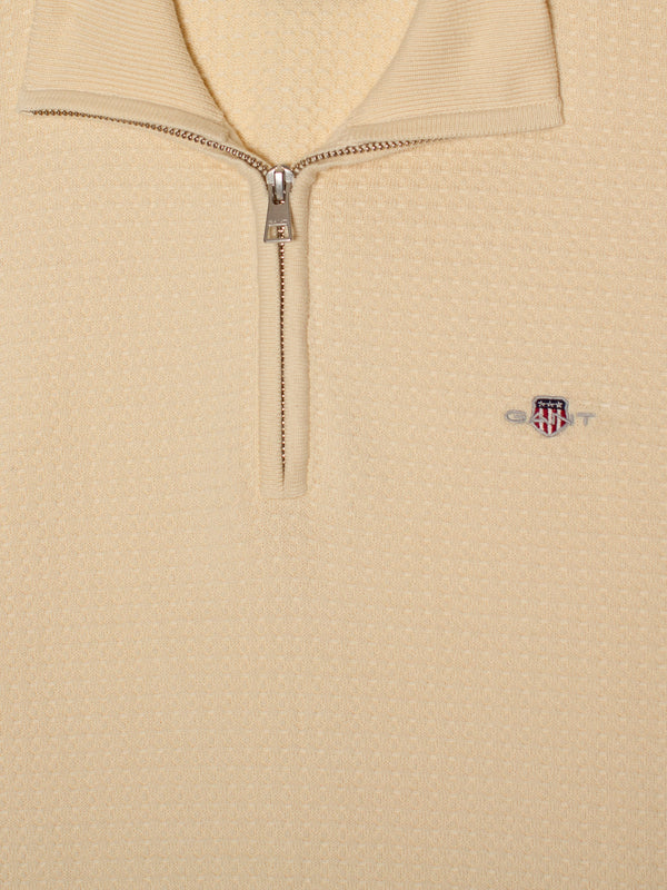 GANT Textured Cotton Half Zip