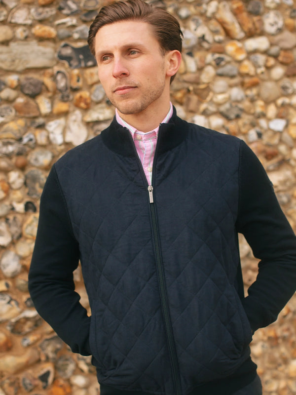 Bugatti Suede Effect Quilted Jersey Jacket