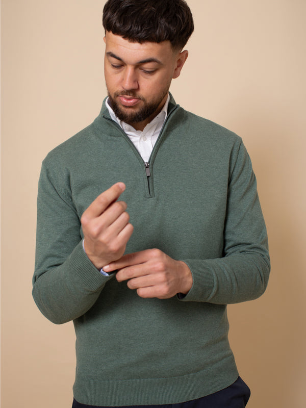 William David Pima Cotton 1/4 Zip Jumper