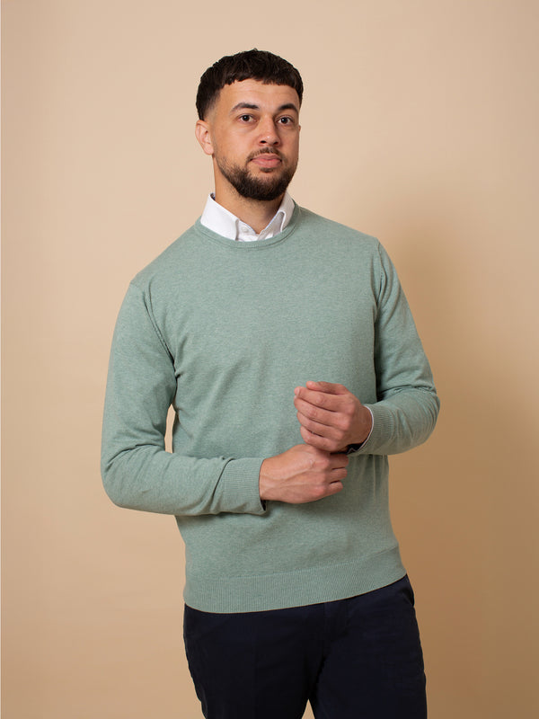 William David Pima Cotton Crew Neck Jumper