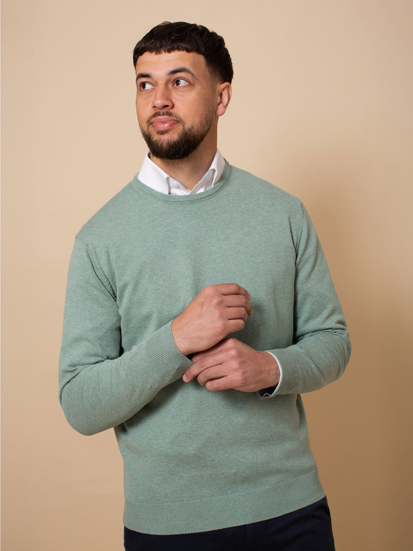 William David Pima Cotton Crew Neck Jumper
