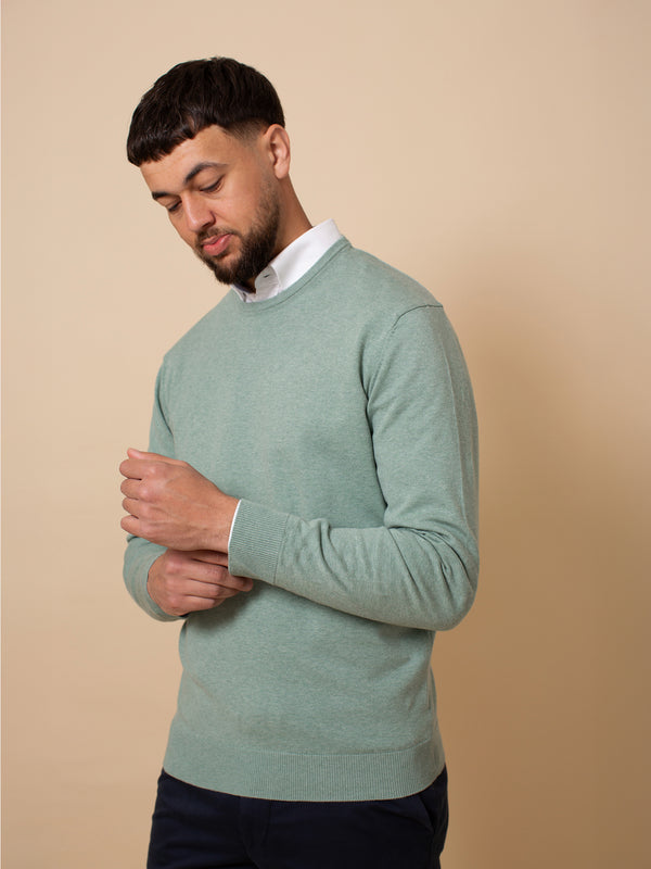 William David Pima Cotton Crew Neck Jumper