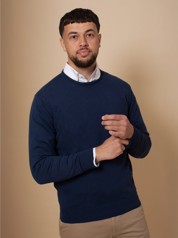 William David Pima Cotton Crew Neck Jumper