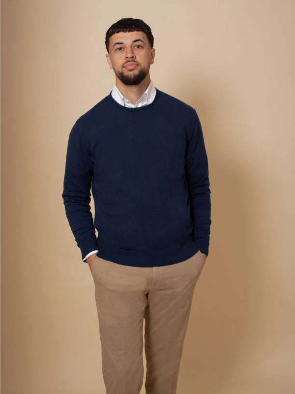 William David Pima Cotton Crew Neck Jumper