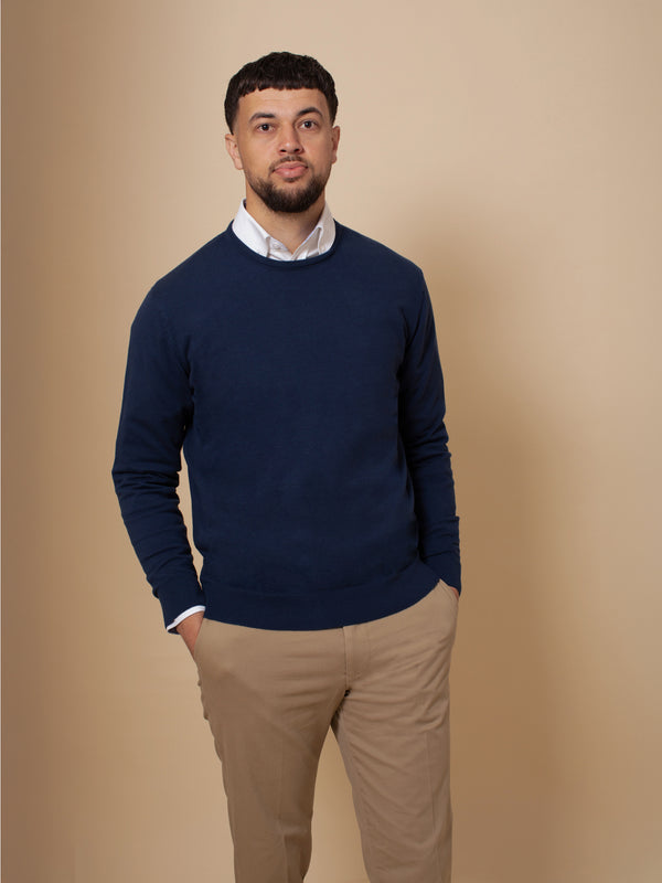 William David Pima Cotton Crew Neck Jumper