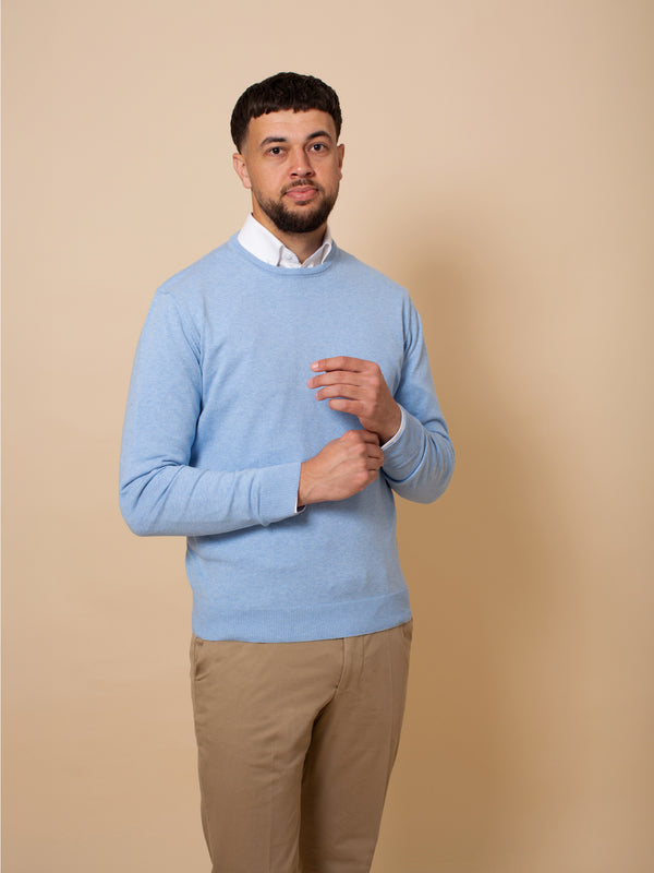 William David Pima Cotton Crew Neck Jumper