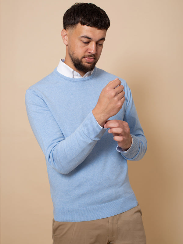 William David Pima Cotton Crew Neck Jumper