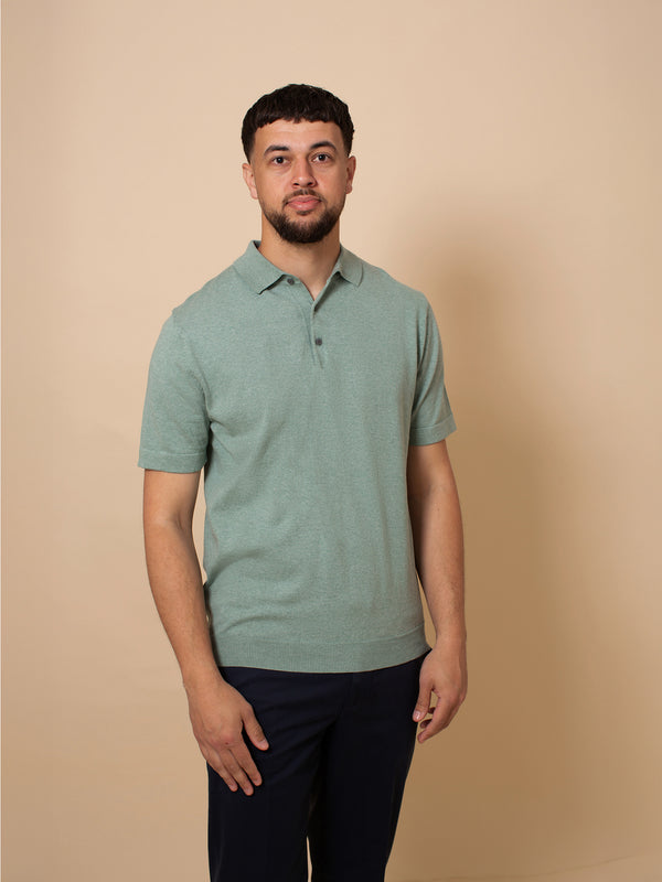 William David Pima Cotton Knit Polo Shirt