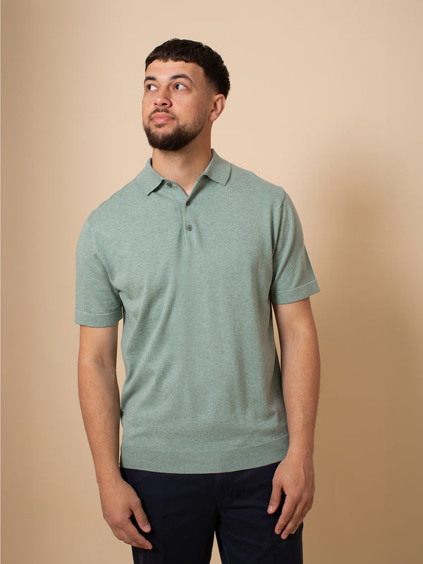 William David Pima Cotton Knit Polo Shirt