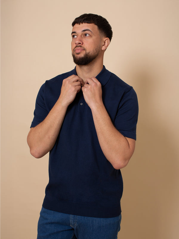 William David Pima Cotton Knit Polo Shirt