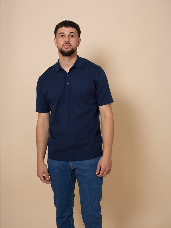 William David Pima Cotton Knit Polo Shirt