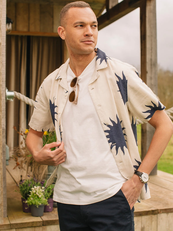 !SOLID Short Sleeve Sun Print Shirt