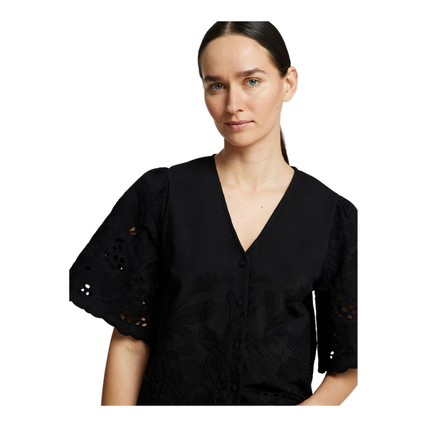 Selected Femme Dahlia Short Sleeve Broderie Shirt