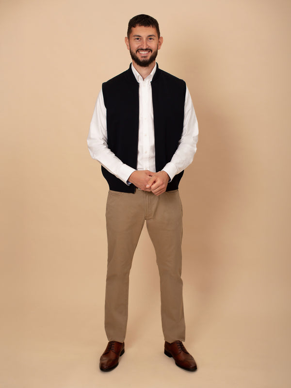 William David Merino Blend Full Zip Vest