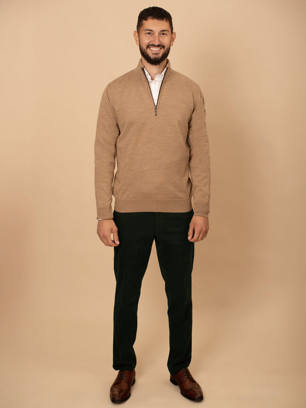 William David Merino Blend Contrast Collar Quarter Zip