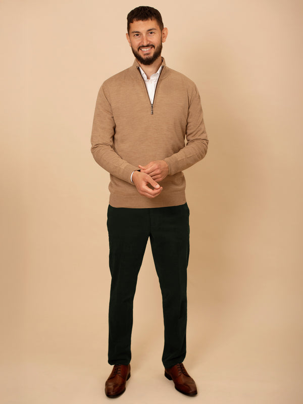 William David Merino Blend Contrast Collar Quarter Zip