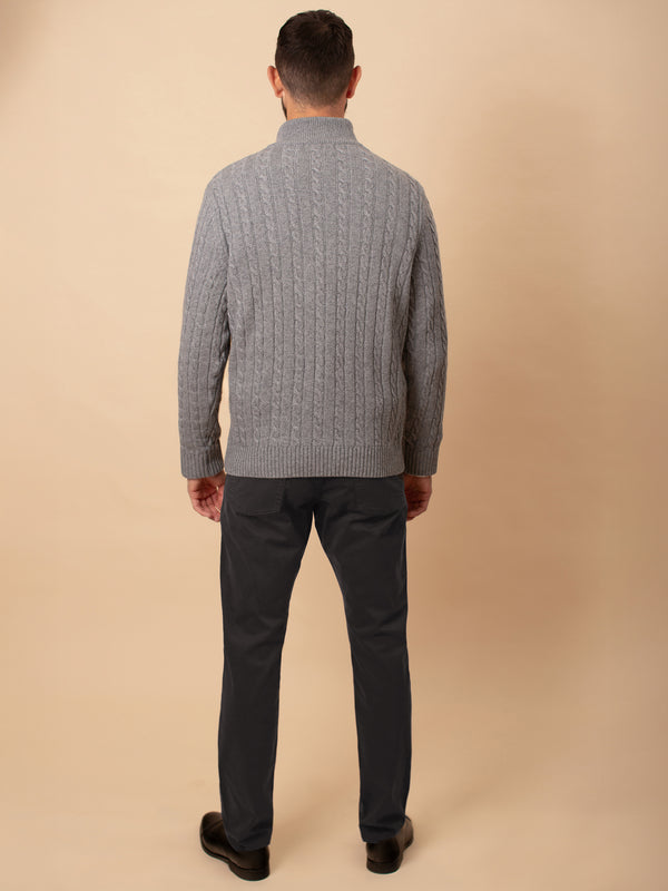 William David Cashmere Blend Cable Quarter Zip Jumper