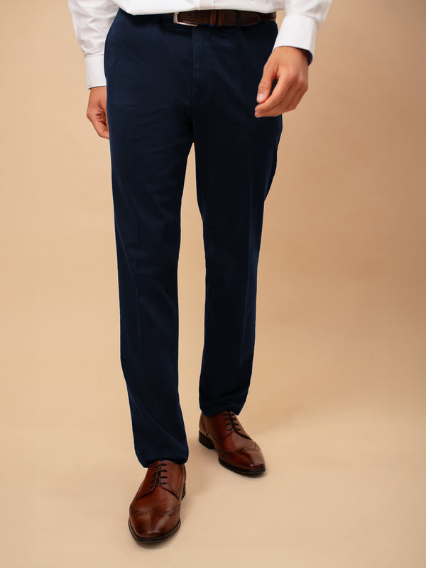 William David Cotton Stretch Chino - Navy