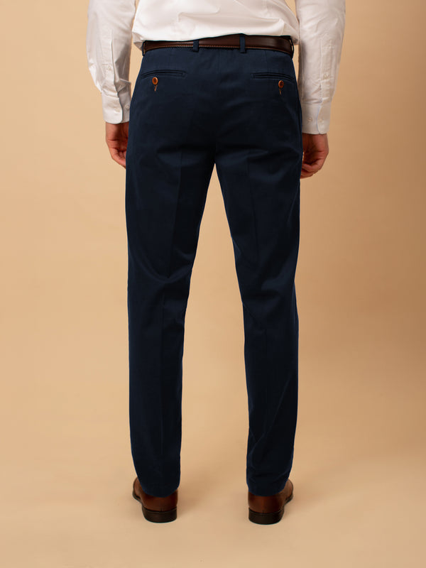 William David Cotton Stretch Chino - Navy