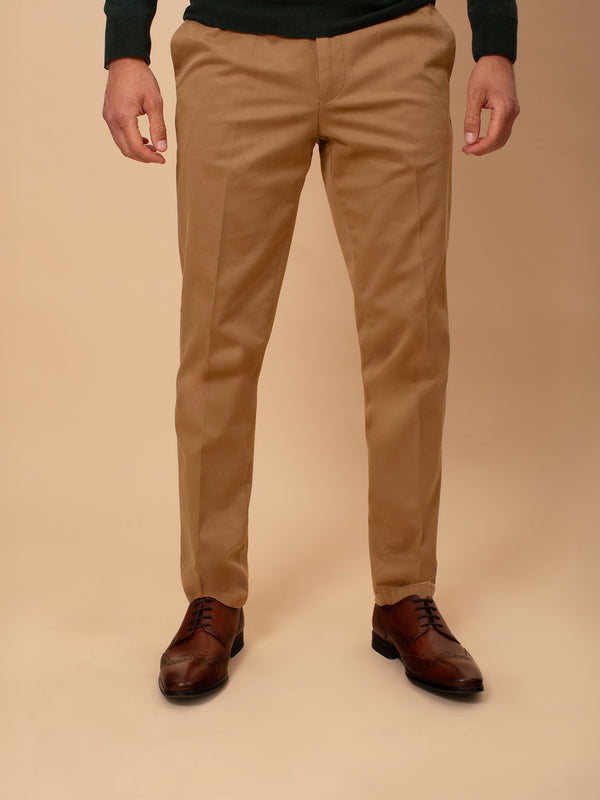 William David Cotton Stretch Chino-Tan