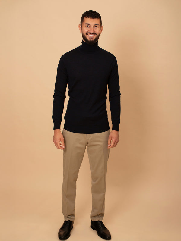 William David Cotton Stretch Chino-Taupe