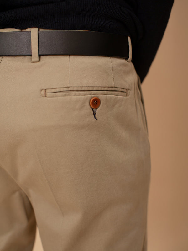 William David Cotton Stretch Chino-Taupe