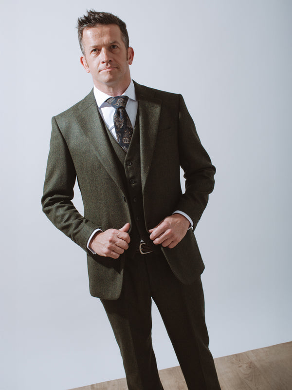 Golding Luxury Wool Herringbone Three Piece Suit