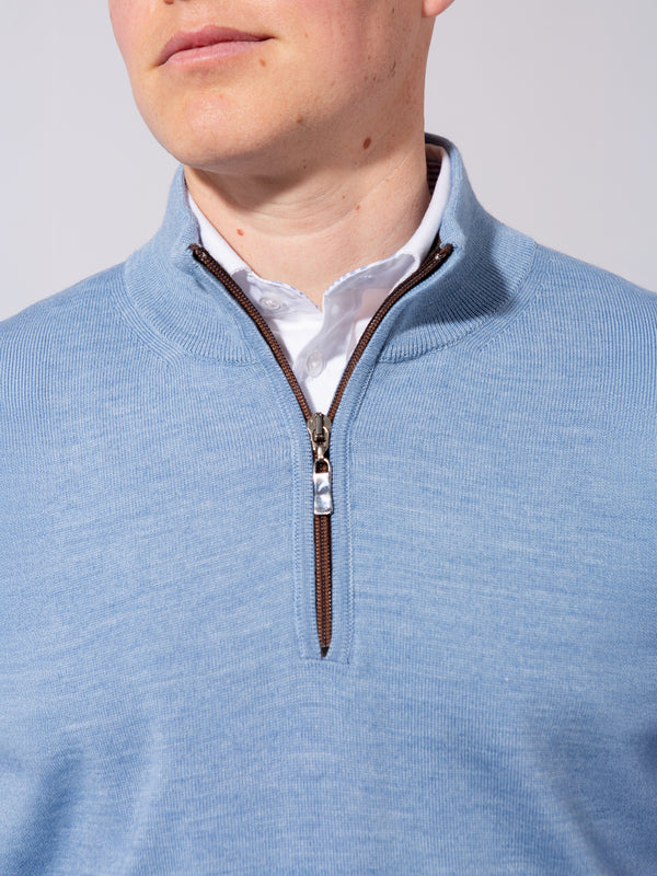 William David Merino Blend Contrast Collar Quarter Zip