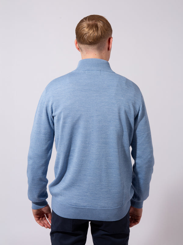 William David Merino Blend Contrast Collar Quarter Zip