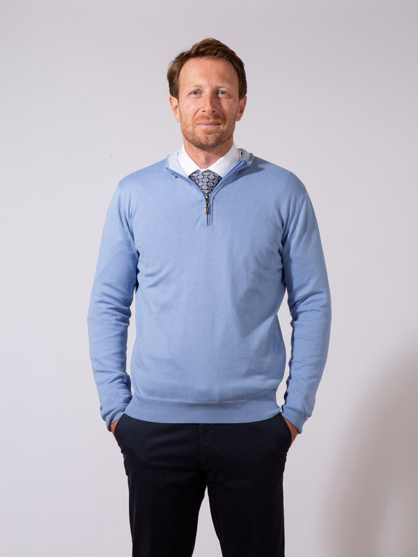 Golding Contrast Collar Cotton Quarter Zip