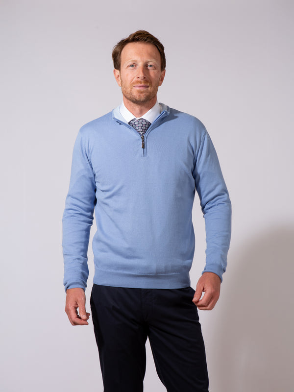 Golding Contrast Collar Cotton Quarter Zip