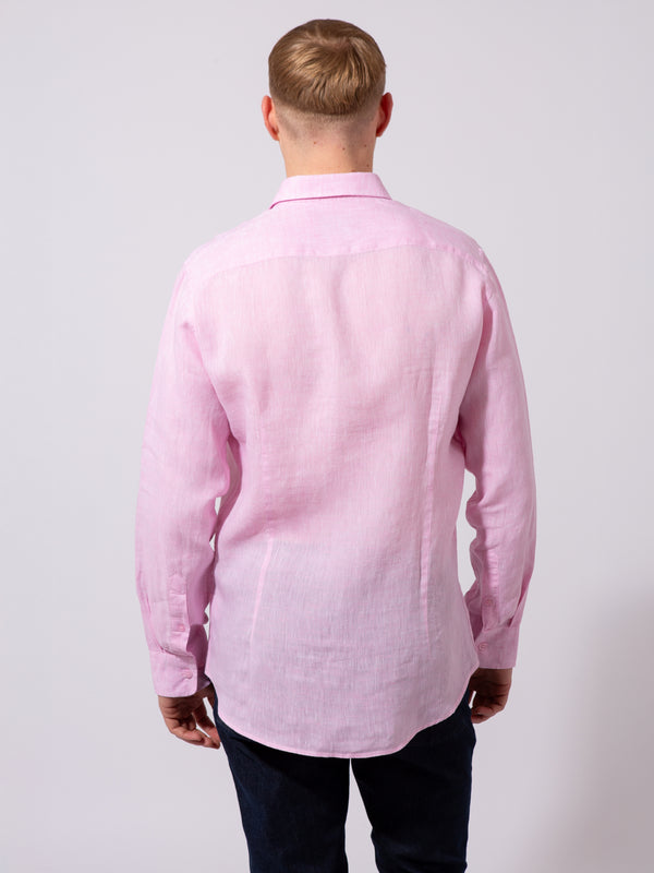 William David Orford Linen Plain Long Sleeve Shirt