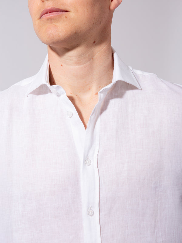 William David Orford Linen Plain Long Sleeve Shirt