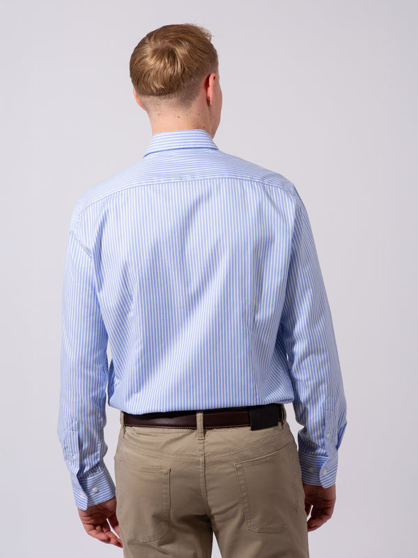 William David Southwold Non Iron Wide Stripe Oxford Shirt