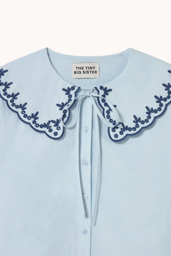 Tiny Big Sister Embroidered Neck Shirt
