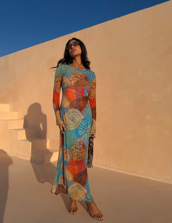 Aria Blue Mesh Dress