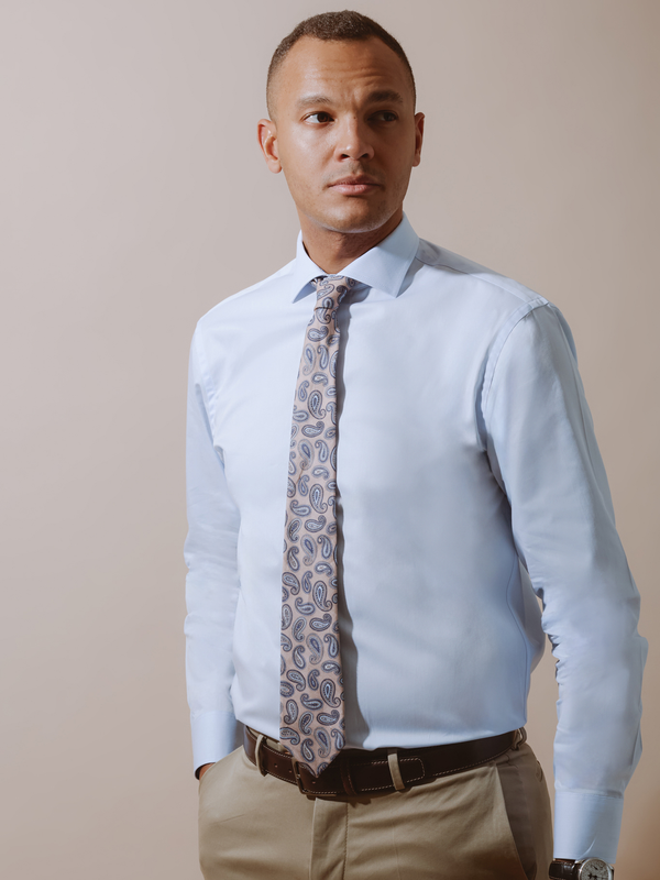 William David Long Sleeve Formal Shirt With Trim