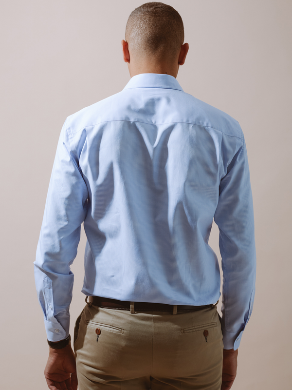 William David Long Sleeve Checked Formal Shirt With Trim