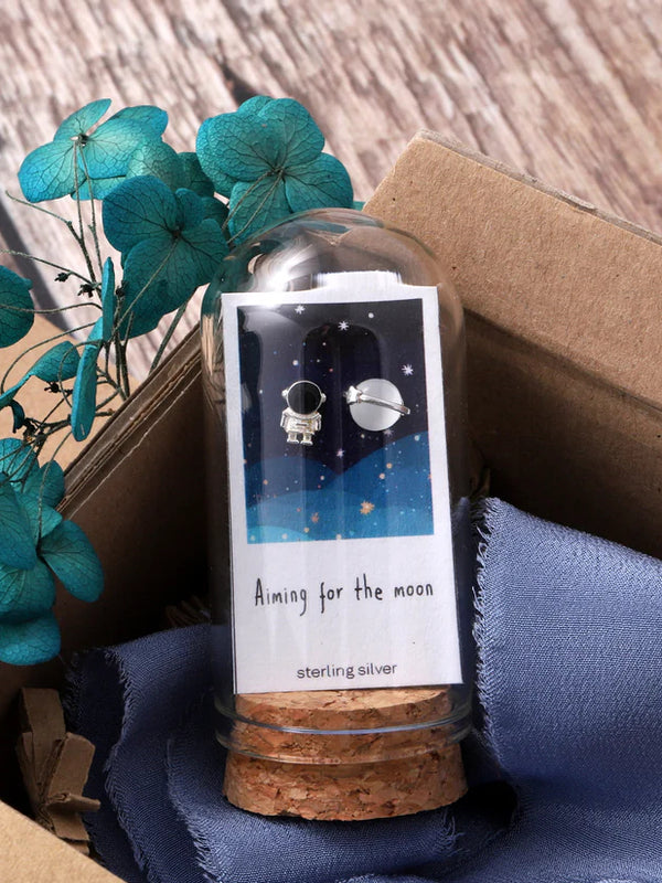 Attic Creations Aiming For The Moon - Astronaut Planet Earrings