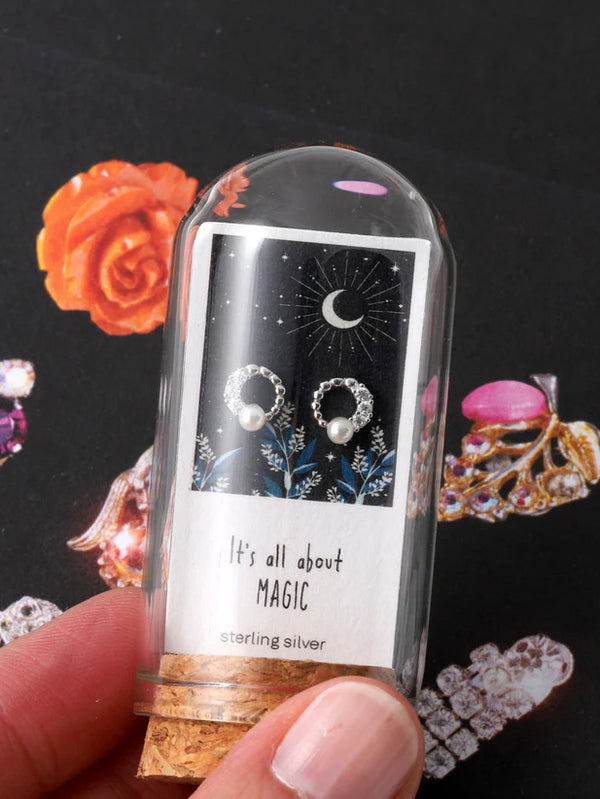Attic Creations It's All About Magic - Full Moon Earrings With Pearl