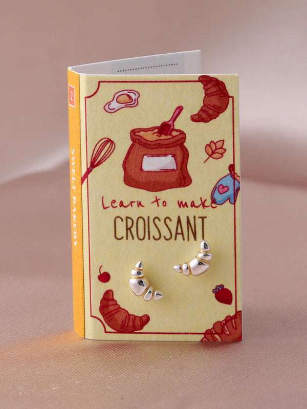 Attic Creations Croissant - Baking Recipe Book Earrings