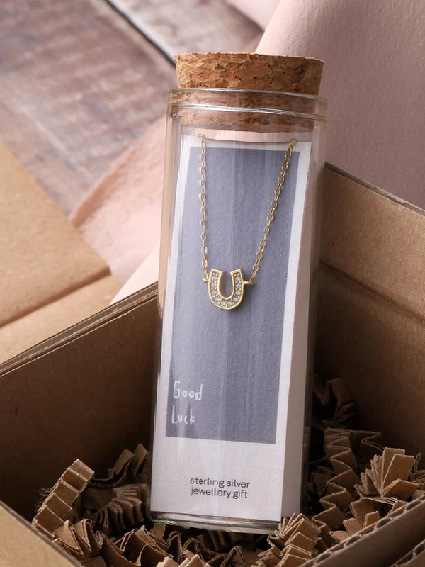 Attic Creations Good Luck Crystal Horseshoe Necklace