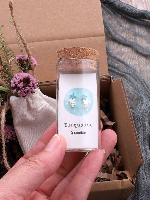 Attic Creations Birthstone With Star Design Earrings