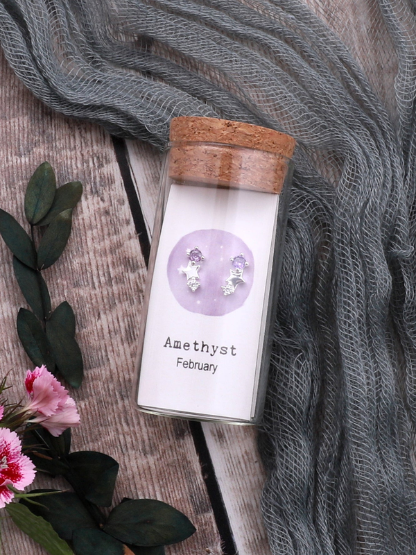 Attic Creations Birthstone With Star Design Earrings